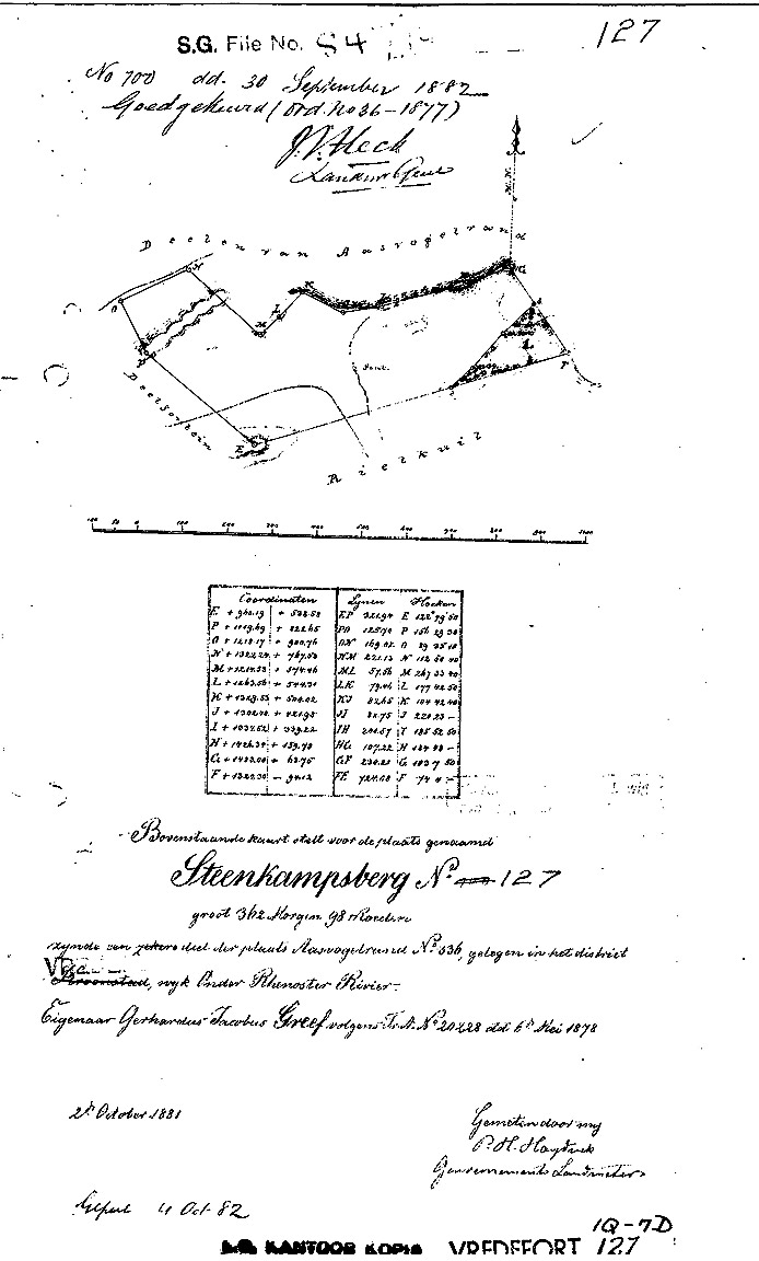 GJ Greeff. Steenkampsberg.